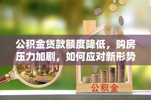 新城公积金贷款额度降低，购房压力加剧，如何应对新形势？