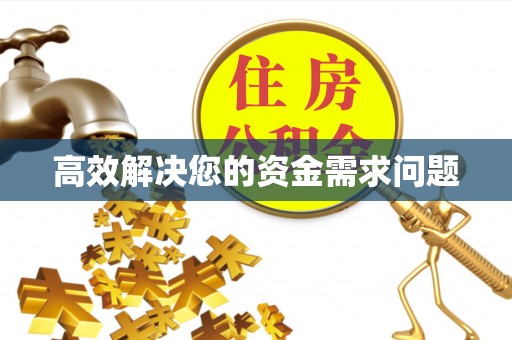 新城高效解决您的资金需求问题