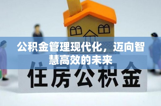 新城公积金管理现代化，迈向智慧高效的未来