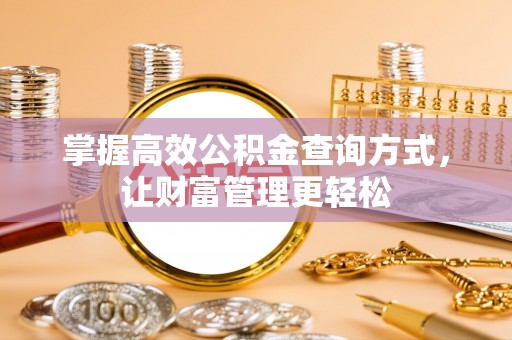新城掌握高效公积金查询方式，让财富管理更轻松